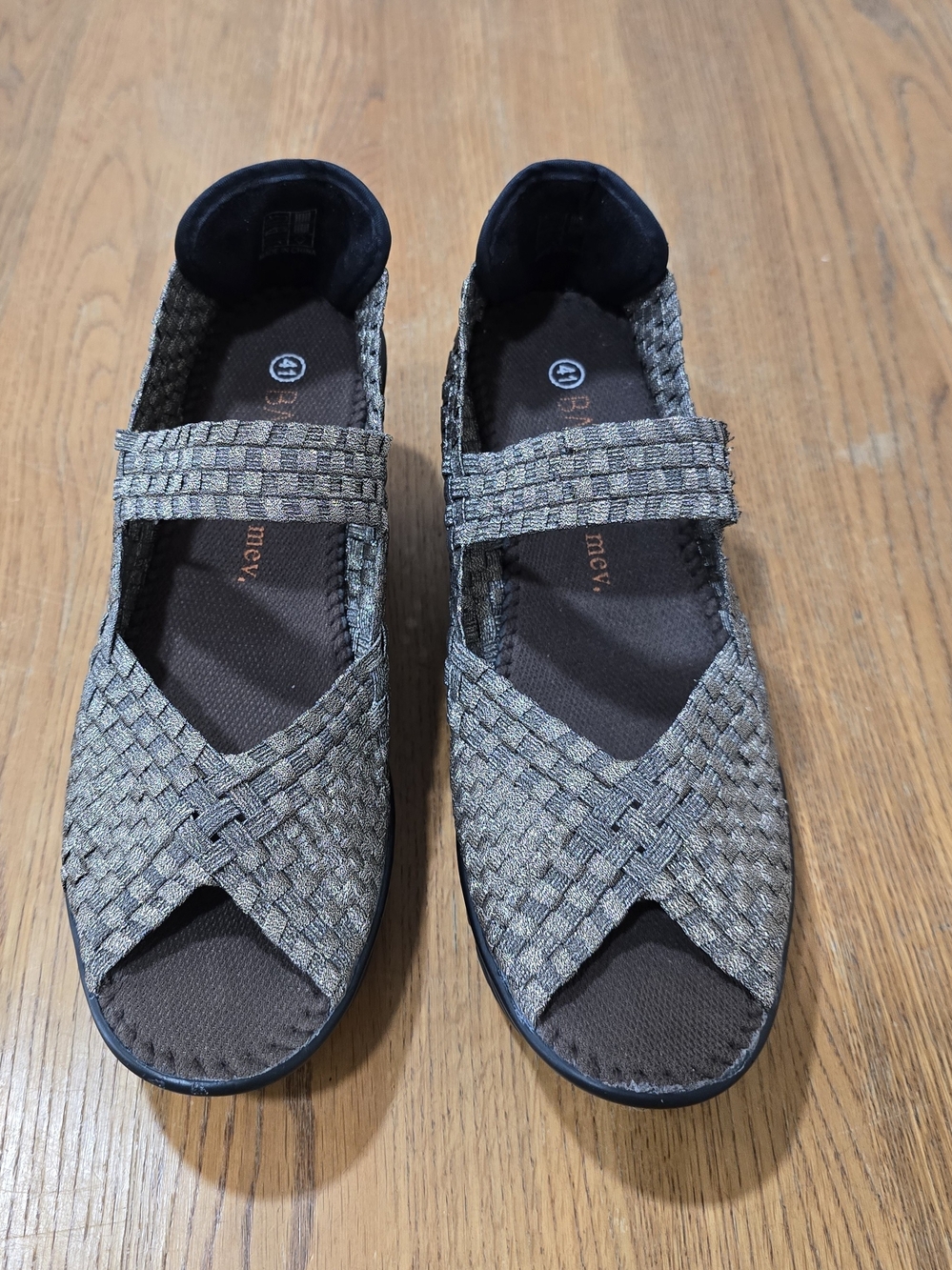 Bernie Mev Woven Metallic Platform Wedges-Size 9.5/10